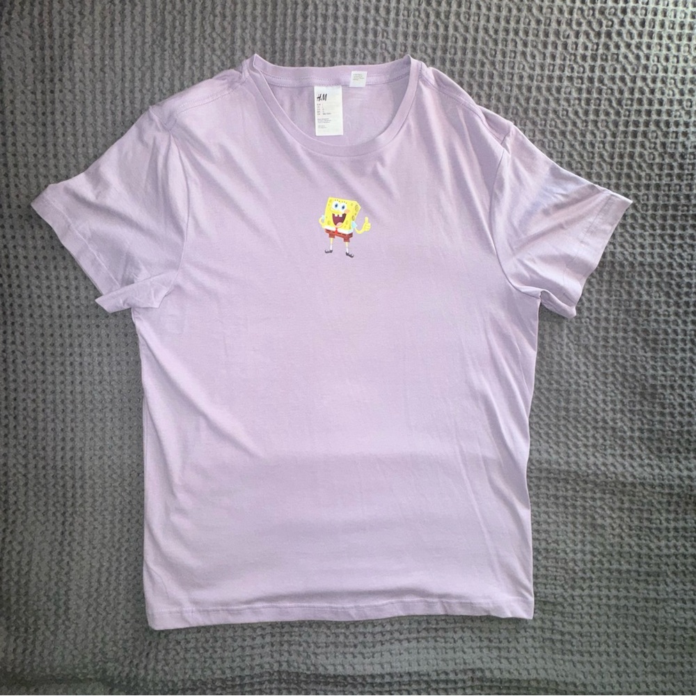 H&M SpongeBob Light Purple Short Sleeve Tee